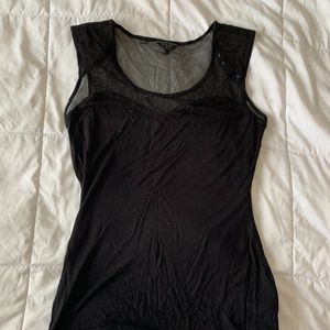 Guess Sweatheart Neckline Mesh and Sequin Tank